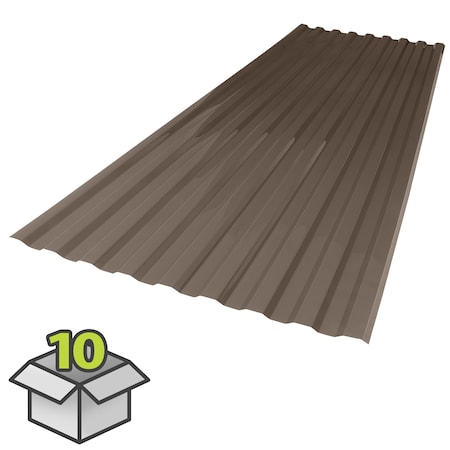 Suntuf 26 in. x 6 ft. Bronze Polycarbonate Roof Panel, 10PK 401010